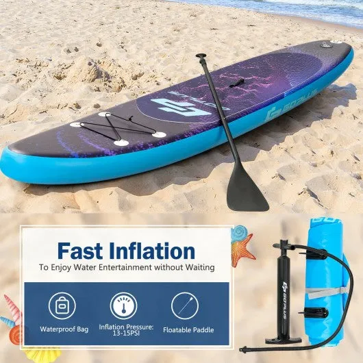 11' Inflatable Stand Up Paddle Board Surfboard with Bag Aluminum Paddle Pump-M