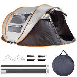 5-8 Person Pop Up Tent Automatic Setup Camping Tent Waterproof Instant Setup Tent with 4 Tent Poles 2 Mosquito Net Windows Carrying Bag for Hiking Climbing Fishing