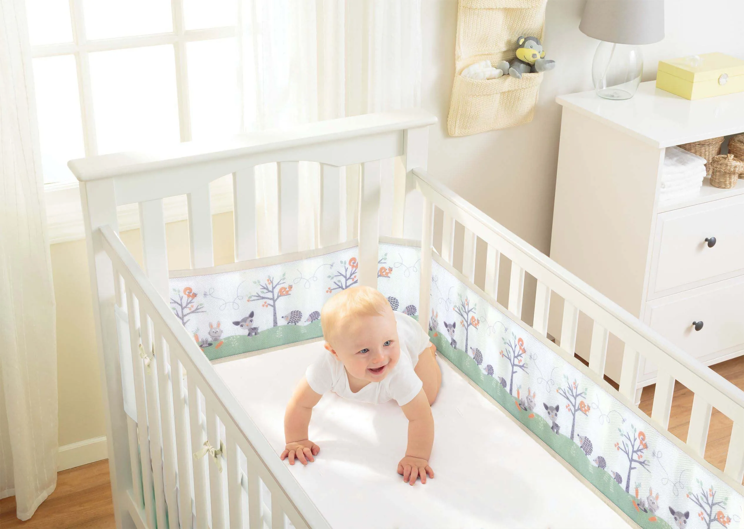 Breathable Baby Four Sided Mesh Cot Liner