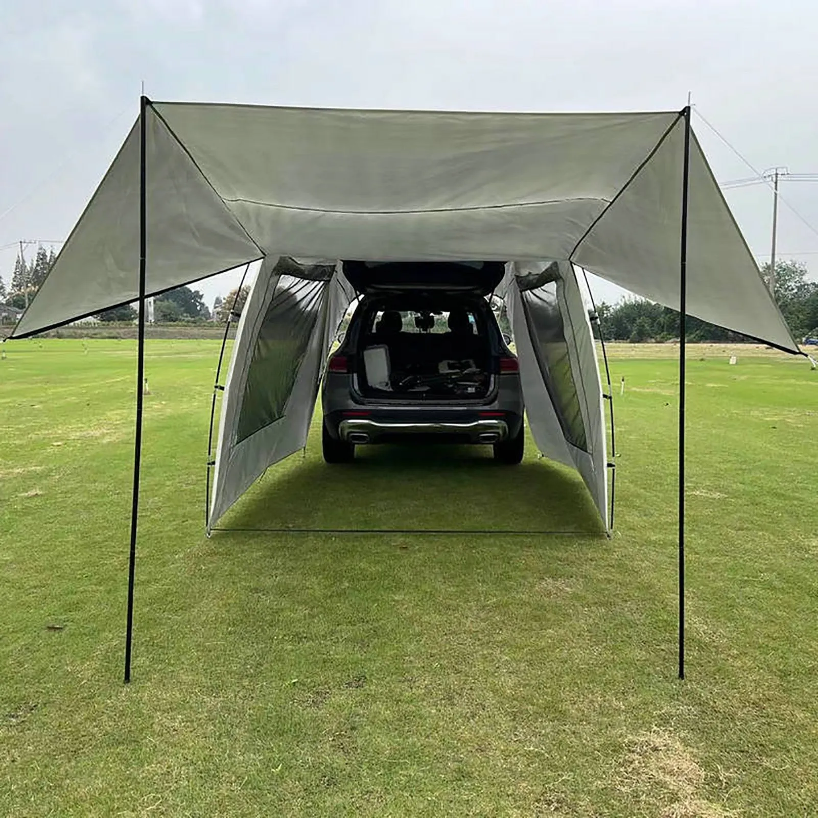 Car Rear Tent Extension Waterproof / Trailer Tent Camping Shelter Canopy / Car Trunk Tent for Outdoor Tour Barbecue Picnic