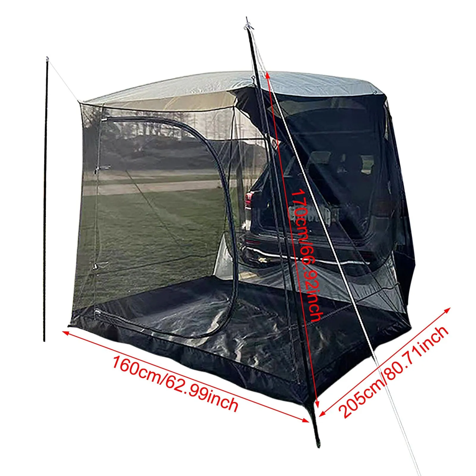 Car Rear Tent Extension Waterproof / Trailer Tent Camping Shelter Canopy / Car Trunk Tent for Outdoor Tour Barbecue Picnic