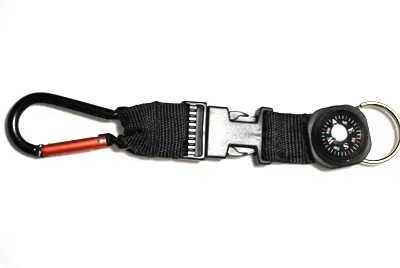 Carabiner Compass Keychain