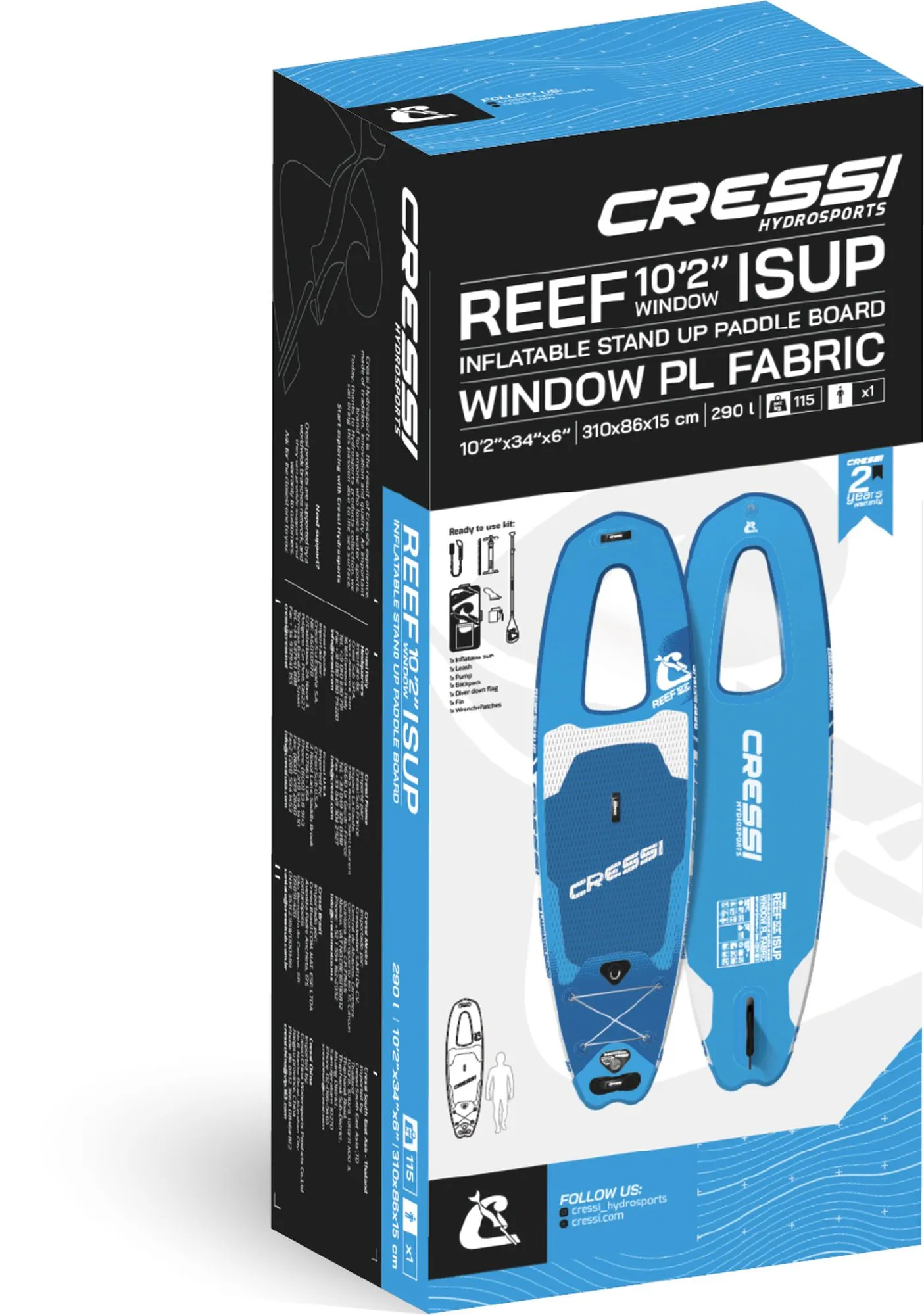 Cressi Reef Window iSUP 10' 2" Paddleboard Package