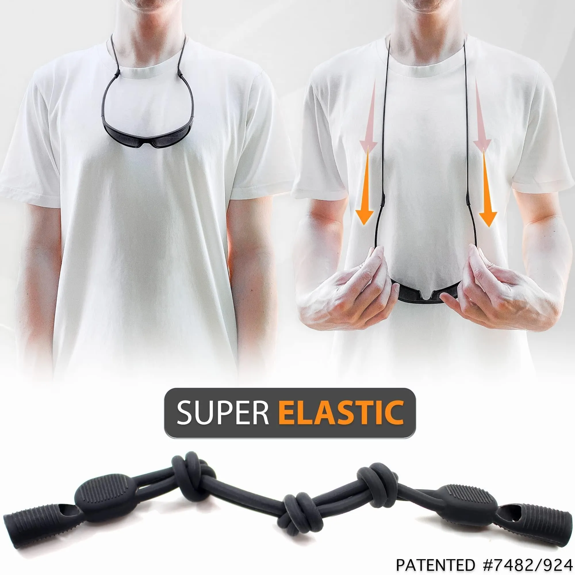 Glasses Strap Holders 2 Pcs Adjustable No Tail Eyeglasses Cord Strings L 15 inch