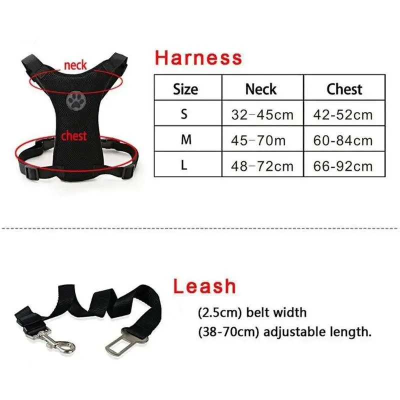 NEW Breathable Mesh Dog Harness Leash