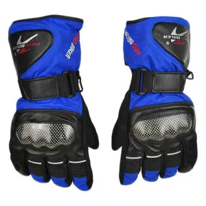 PRO-BIKER Motorcycle Warm Anti-Slip Racing Gloves - Blue (Pair )